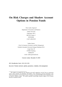 On Risk Charges and Shadow Account Options in Pension Funds