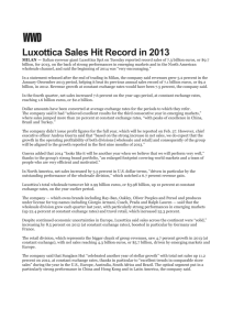 Luxottica Sales Hit Record in 2013