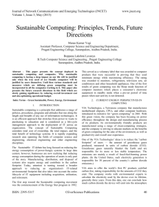 Sustainable Computing: Principles, Trends, Future Directions