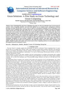 A Pilot Study on Green Technology and Green Computing