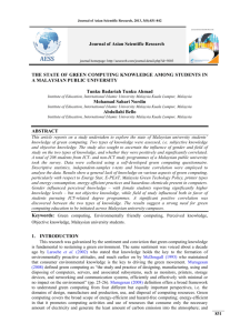 THE STATE OF GREEN COMPUTING KNOWLEDGE AMONG