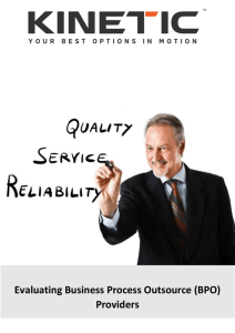 Evaluating Business Process Outsource (BPO) Providers