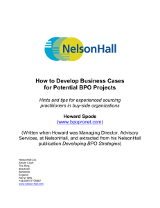 Hints and tips on how to develop BPO business cases