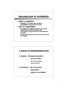 Introduction to Reliability