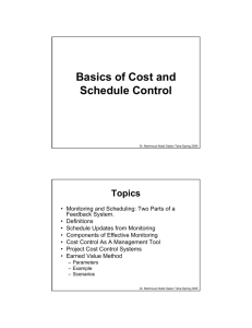 Basics of Cost and Schedule Control