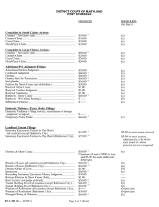 District Court Cost Schedule