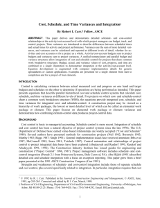 Cost, Schedule, and Time Variances and Integration1