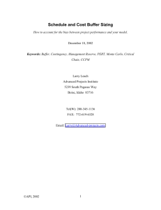 Schedule and Cost Buffer Sizing
