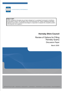 Options for Filling Hornsby Quarry