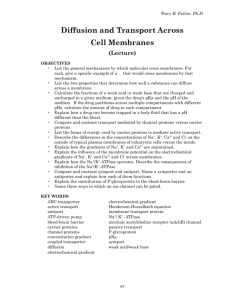 Diffusion and Transport Across Cell Membranes