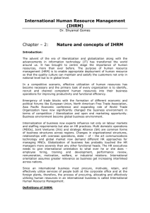International Human Resource Management (IHRM) Chapter – 2