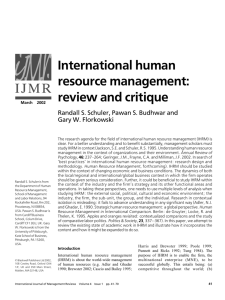 International human resource management: review and critique