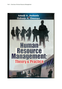 Part I – Overview of Human Resource Management
