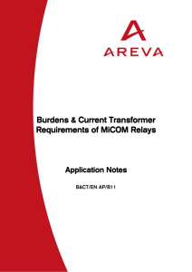 Burdens & Current Transformer Requirements Of MiCOM Relays
