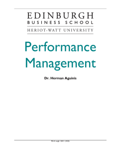 Performance Management - Edinburgh Business School