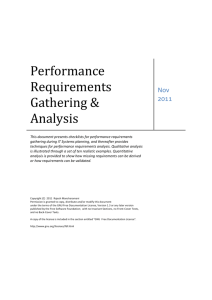 Performance Requirements Gathering & Analysis