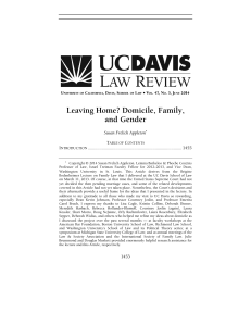 Leaving Home? Domicile, Family, and Gender