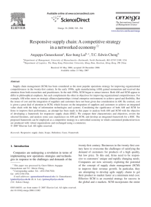 Responsive supply chain: A competitive strategy in a networked