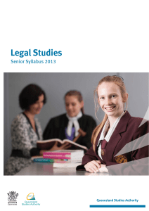 Legal Studies Senior Syllabus 2013