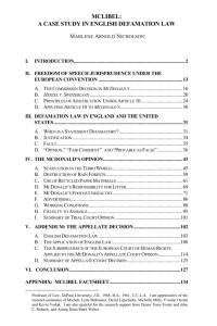 McLibel: A Case Study in Enlish Defamation Law