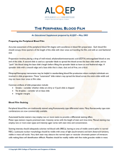 the peripheral blood film - College of Physicians and Surgeons of