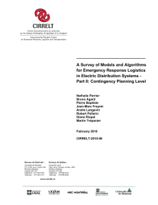 A Survey of Models and Algorithms for Emergency Response