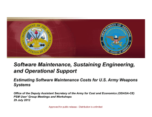 Software Maintenance, Sustaining Engineering, Software