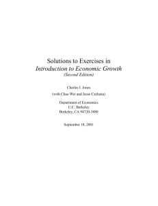 Solutions to Exercises in Introduction to Economic Growth