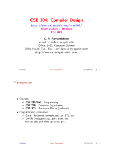 CSE 304: Compiler Design - SUNY