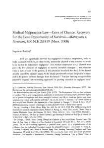 Medical Malpractice Law-Loss of Chance