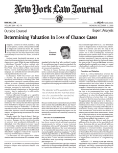 Determining Valuation In Loss of Chance Cases