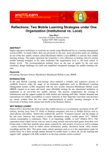 Reflections: Two Mobile Learning Strategies under One Organization