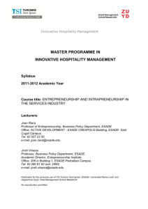 master programme in innovative hospitality management