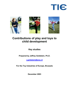 Contributions of play and toys to child development