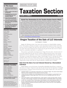 Oregon Taxation of the Sale of LLC Interests