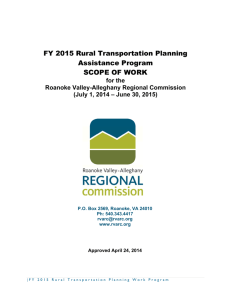 FY 2015 Rural Transportation Planning Assistance Program SCOPE