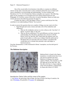 The Behistun Text and Paper #1 Topic – PDF file