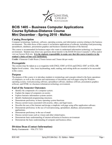 BCIS 1405 - Lone Star College System