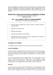 SmarTone Telecommunications Holdings Limited 2011 / 2012