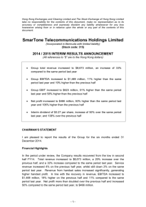 SmarTone Telecommunications Holdings Limited 2014 / 2015