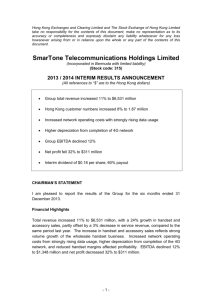 SmarTone Telecommunications Holdings Limited 2013 / 2014