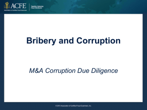 M&A Corruption Due Diligence and Integration