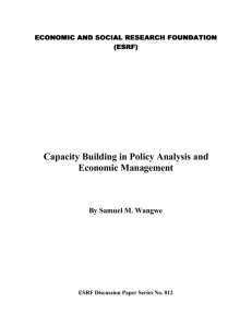 Capacity Building in Policy Analysis and Economic Management