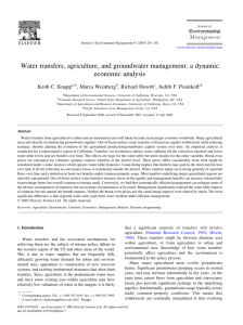Water transfers, agriculture, and groundwater management: a