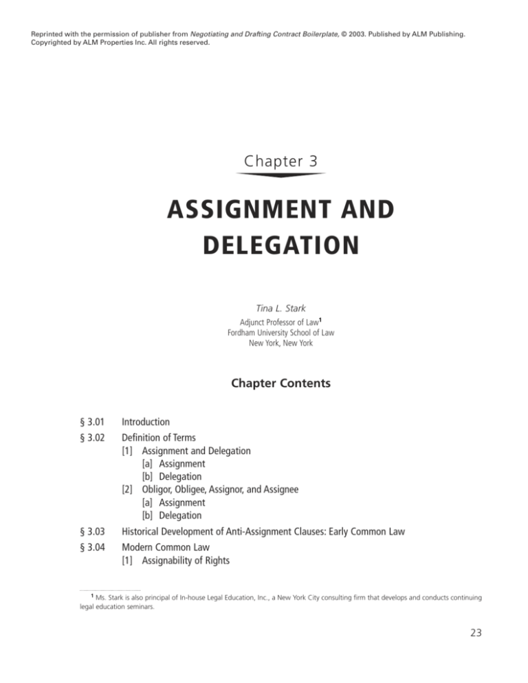 assignment and delegation clause