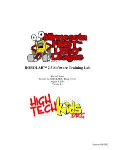 ROBOLAB™ 2.5 Software Training Lab