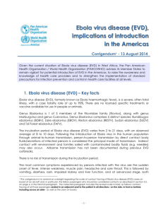Ebola virus disease (EVD), implications of introduction