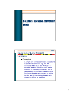 • COLUMNS: BUCKLING (DIFFERENT ENDS) Buckling of Long