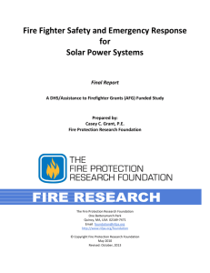 Fire Fighter Safety and Emergency Response for Solar