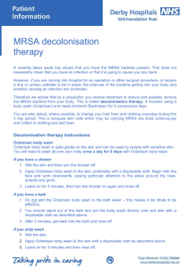 MRSA decolonisation therapy - Derby Hospitals NHS Foundation Trust